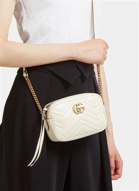 gucci micro gg marmont bag white|Gucci Marmont small shoulder bag.